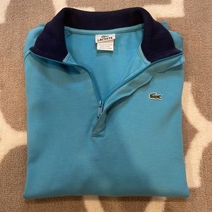 Lacoste Blue Half Zip Polo